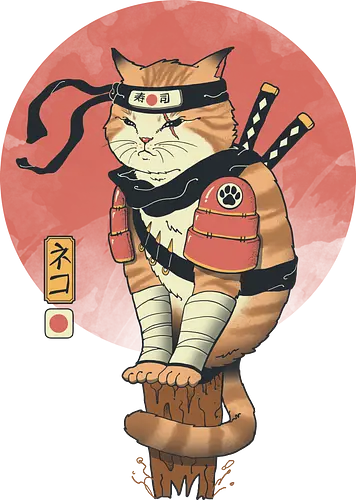 Shinobi Cat - katze, cat, shinobi, ninja, japan, ukiyo-e
